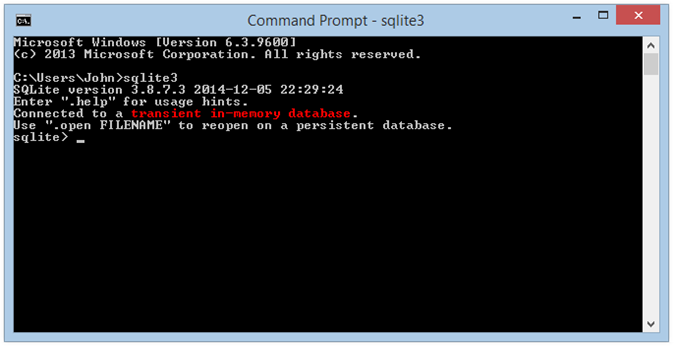 open sqlite file command line