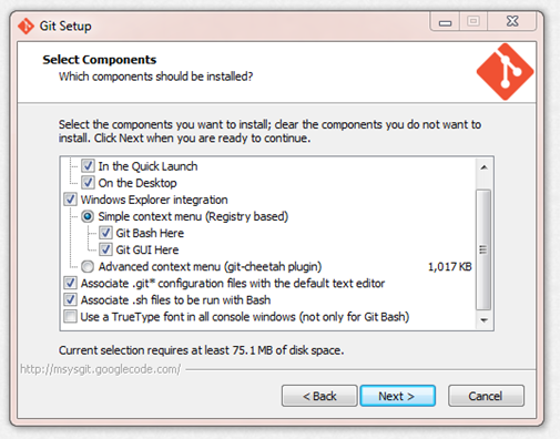 Git Setup-Install-Components