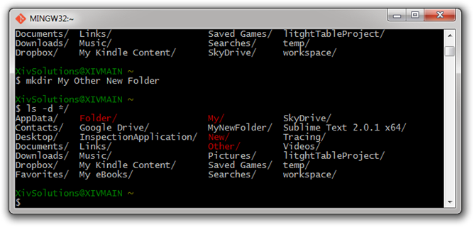 Bash-List-Directory-Contents-With-New-Folder-Wrong
